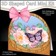 3D Shaped Card Kit - Pretty Flowers & Butterfly Basket