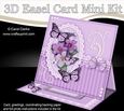 3D Easel Card Mini Kit - A Touch of Elegance - Pretty Violas, Lace, Butterflies & Pearls