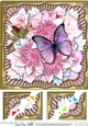 8 x 8 Flowers & Butterfly in a Gold Frame Scalloped Corner Topper
