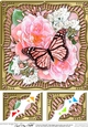 8 x 8 Flowers & Butterfly in a Gold Frame Scalloped Corner Topper