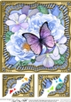 8 x 8 Flowers & Butterfly in a Gold Frame Scalloped Corner Topper
