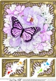 8 x 8 Flowers & Butterfly in a Gold Frame Scalloped Corner Topper