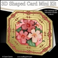 3D Shaped Octagonal Floral Card Kit - Pretty Rose 