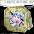 3D Shaped Octagonal Floral Card Kit - Pretty Rose 