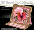 3D Easel Card Mini Kit - Butterfly & Flowers on Gold Frame