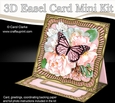 3D Easel Card Mini Kit - Butterfly & Flowers on Gold Frame