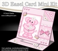 3D Easel Card Mini Kit - Pretty in Pink - Lola Elephant has Pretty Flowers