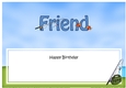 Large DL Happy Birthday FRIEND insert with Fishing