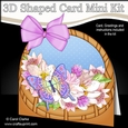 3D Shaped Card Kit - Pretty Flowers & Butterfly Basket