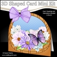 3D Shaped Card Kit - Pretty Flowers & Butterfly Basket