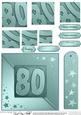 80th Metallic Age Quick Card with Twisted Pyramage