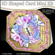 3D Shaped Octagonal Floral Card Kit - Butterfly & Flowers