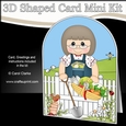 3D Shaped Card Kit - In the Garden - Older Lady has picked the Veggies