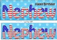 Large DL Happy Birthday NEPHEW 3D decoupage USA Stars & Stripes