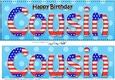 Large DL Happy Birthday COUSIN 3D decoupage USA Stars & Stripes