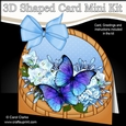 3D Shaped Card Kit - Pretty Flowers & Butterfly Basket