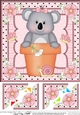 8 x 8 Flower Pot Friends Cute Little Koala Bear Scalloped Corner Stacker