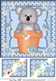 8 x 8 Flower Pot Friends Cute Little Koala Bear Scalloped Corner Stacker