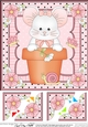 8 x 8 Flower Pot Friends Cute Little Mouse Scalloped Corner Stacker