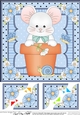 8 x 8 Flower Pot Friends Cute Little Mouse Scalloped Corner Stacker