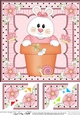 8 x 8 Flower Pot Friends Cute Little Bunny Scalloped Corner Stacker