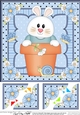8 x 8 Flower Pot Friends Cute Little Bunny Scalloped Corner Stacker