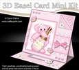 3D Easel Card Mini Kit - Pretty in Pink - Lola Elephant has a Bottle of Champers