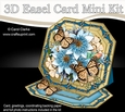 3D Easel Card Mini Kit - Butterfly & Flowers on Octagonal Gold Frame