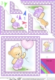 Cute Hunney Bear Robert has a Balloon Scallop Corner side stacker Topper