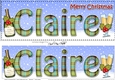 Large DL Merry Christmas CLAIRE 3D decoupage