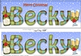 Large DL Merry Christmas BECKY 3D decoupage