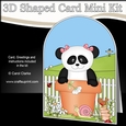 3D Shaped Card Kit - Flowerpot Friends - Cute Little Panda Bear