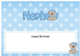 Large DL Happy Birthday NEPHEW insert with Austin Bear