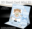 3D Easel Card Mini Kit - Pretty in Blue - Cute Girlz