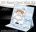 3D Easel Card Mini Kit - Pretty in Blue - Cute Girlz