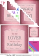 Happy Birthday LOVER Pink Champers Label Scallop Corner Stacker