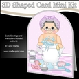 3D Shaped Card Kit - Bathtub Buddies - Old Lady