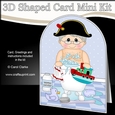 3D Shaped Card Kit - Bathtub Buddies - Old Man Admiral Bathtub 