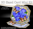 3D Easel Card Mini Kit - Butterfly & Flowers on Octagonal Gold Frame