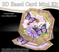 3D Easel Card Mini Kit - Butterfly & Flowers on Octagonal Gold Frame