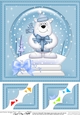8 x 8 Christmas Polar Bear Snowglobe Scalloped Corner