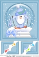 8 x 8 Christmas Penguin Snowglobe Scalloped Corner