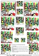 Birthday Sports and Games Twisted Pyramage sheet
