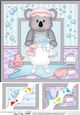 8 x 8 Scalloped Corner Topper - Bathtub Buddies Cute Little Koala Bear