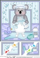8 x 8 Scalloped Corner Topper - Bathtub Buddies Cute Little Koala Bear