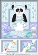 8 x 8 Scalloped Corner Topper - Bathtub Buddies Cute Little Panda Bear