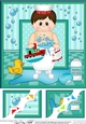 8 x 8 Scalloped Corner Topper - Bathtub Buddies Young Man
