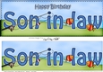 Large DL Happy Birthday SON IN LAW 3D decoupage with Fishing