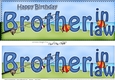 Large DL Happy Birthday BROTHER IN LAW 3D decoupage with Fishing
