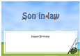 Large DL Happy Birthday SON IN LAW insert with Fishing